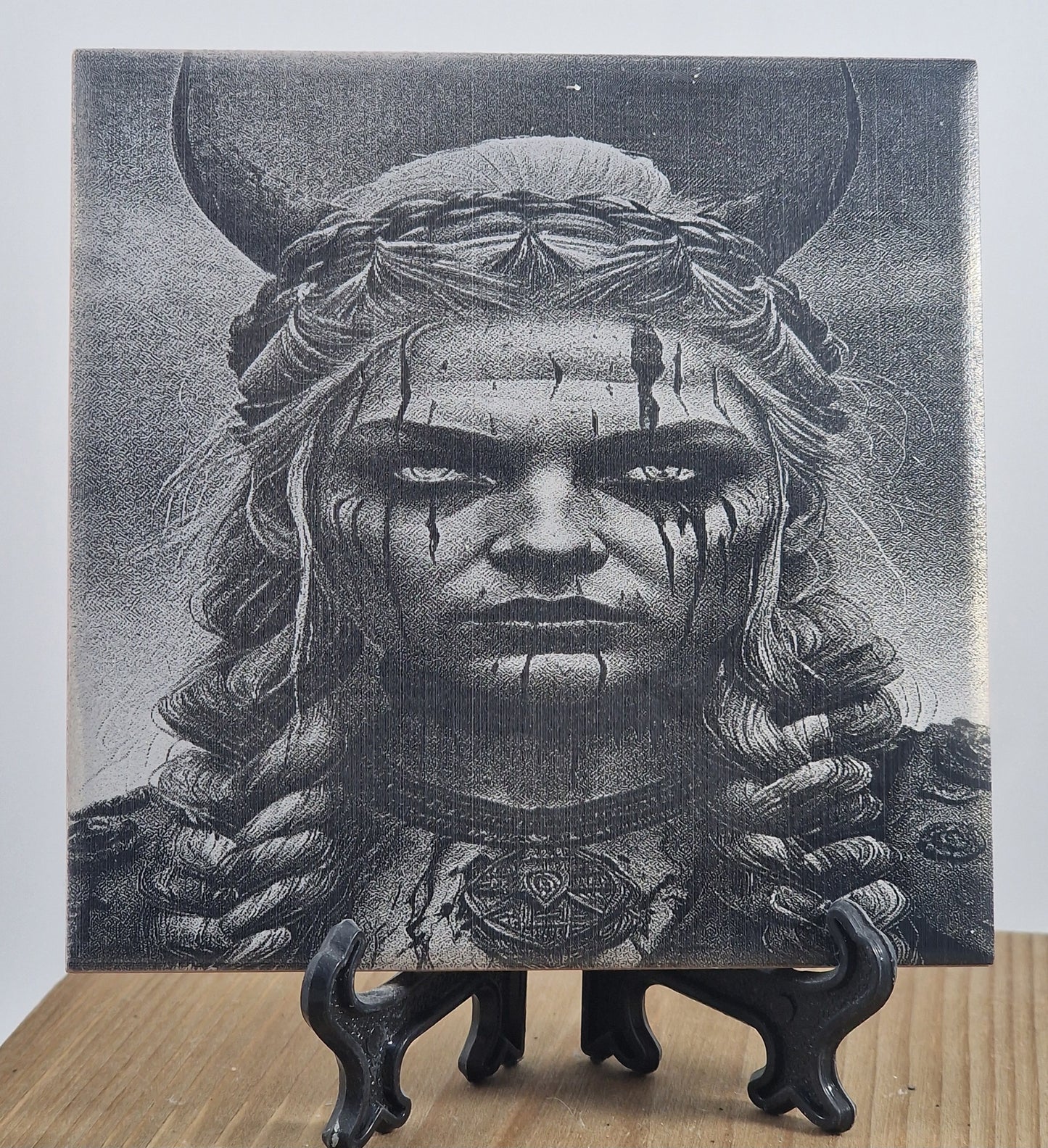 Female Viking Warrior Laser engraved coaster/tile