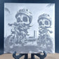 Skeleton Bike Rider Laser engraved coaster/tile