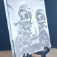 Skeleton Bike Rider Laser engraved coaster/tile