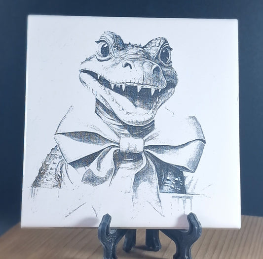 Happy Crocodile Laser engraved coaster/tile