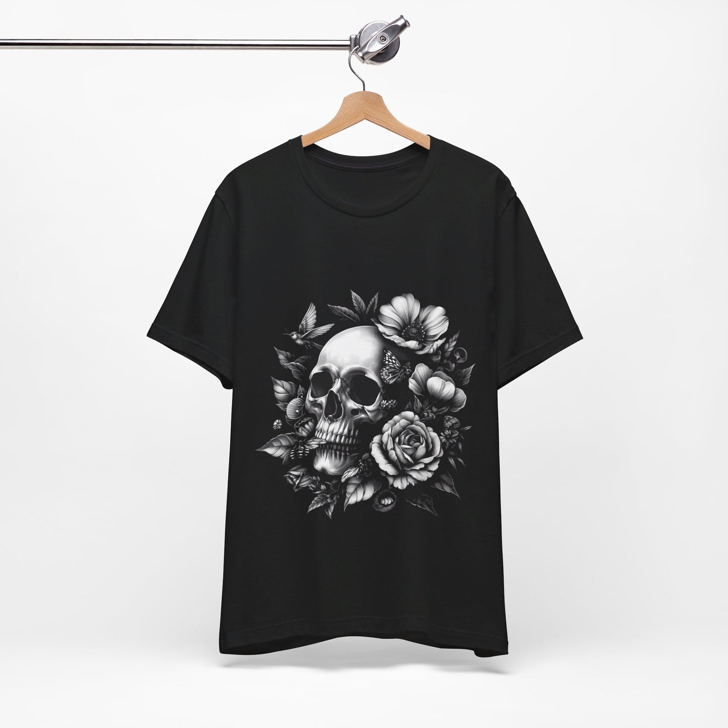 Short Sleeve Tee - Skull and Flowers