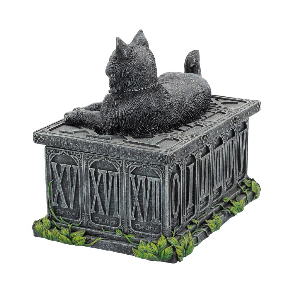 Fortune's Watcher Cat Familiar Tarot Card Box / Trinket Box