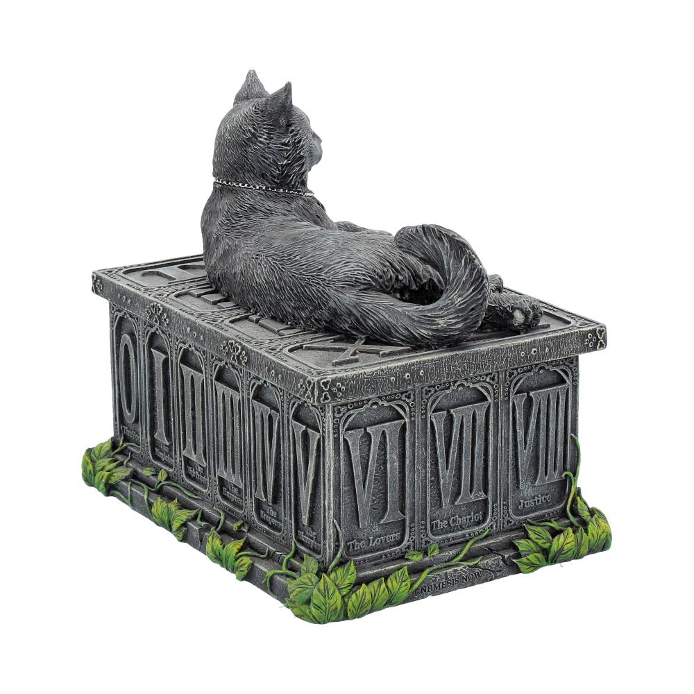 Fortune's Watcher Cat Familiar Tarot Card Box / Trinket Box