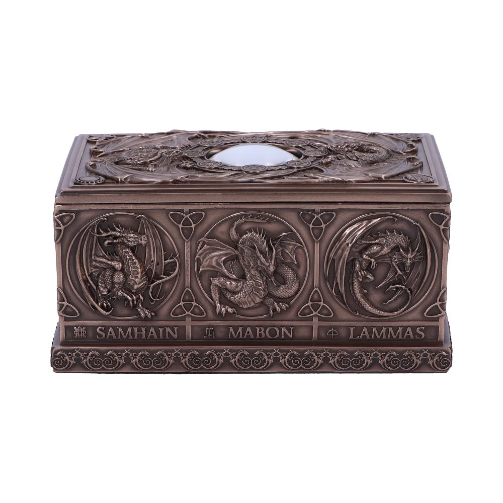 Anne Stokes Dragons of the Sabbats Bronze Tarot Card Box / Trinket Box