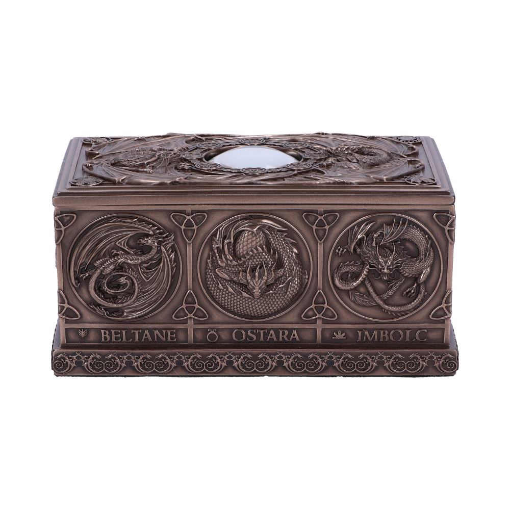 Anne Stokes Dragons of the Sabbats Bronze Tarot Card Box / Trinket Box