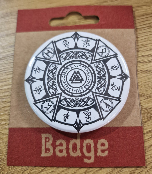 Rune Pattern 59mm Badge