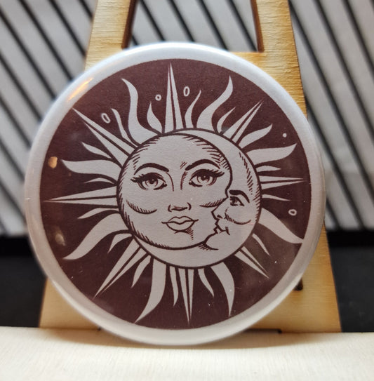 Sun and moon 59mm Badge