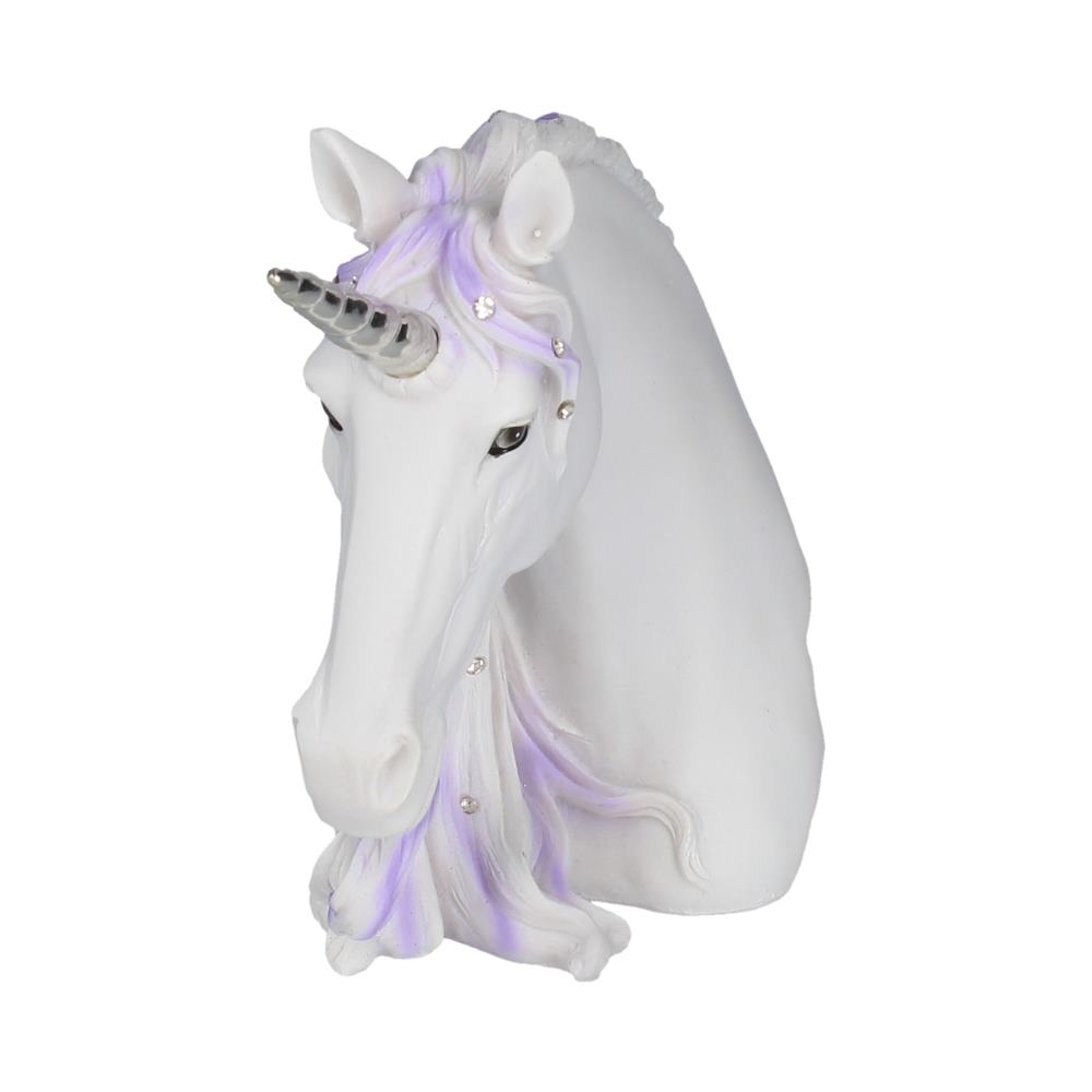 Jewelled Magnificence Small White Unicorn Bust Ornament