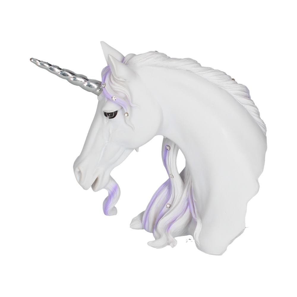 Jewelled Magnificence Small White Unicorn Bust Ornament