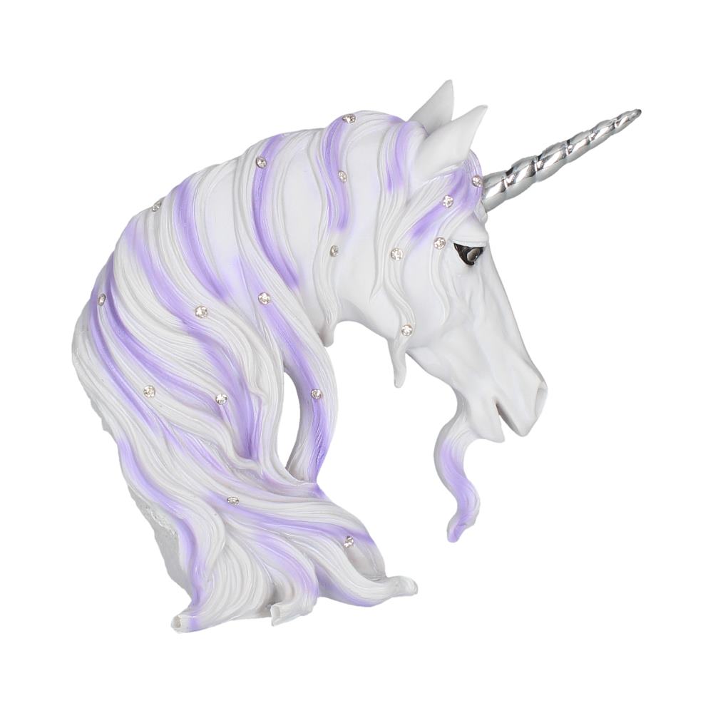 Jewelled Magnificence Small White Unicorn Bust Ornament