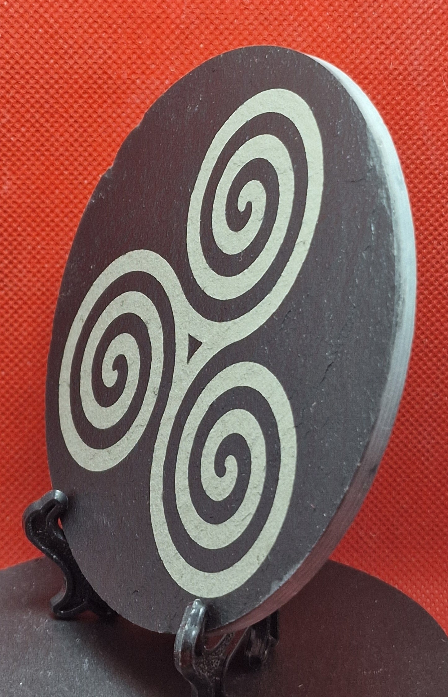 Celtic Spiral Design Slate Coaster  (Round)