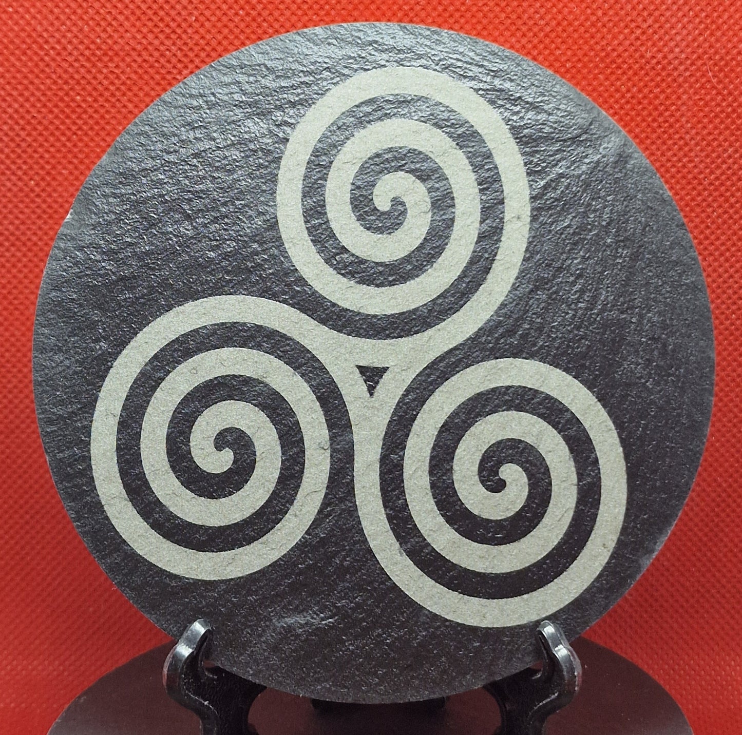 Celtic Spiral Design Slate Coaster  (Round)