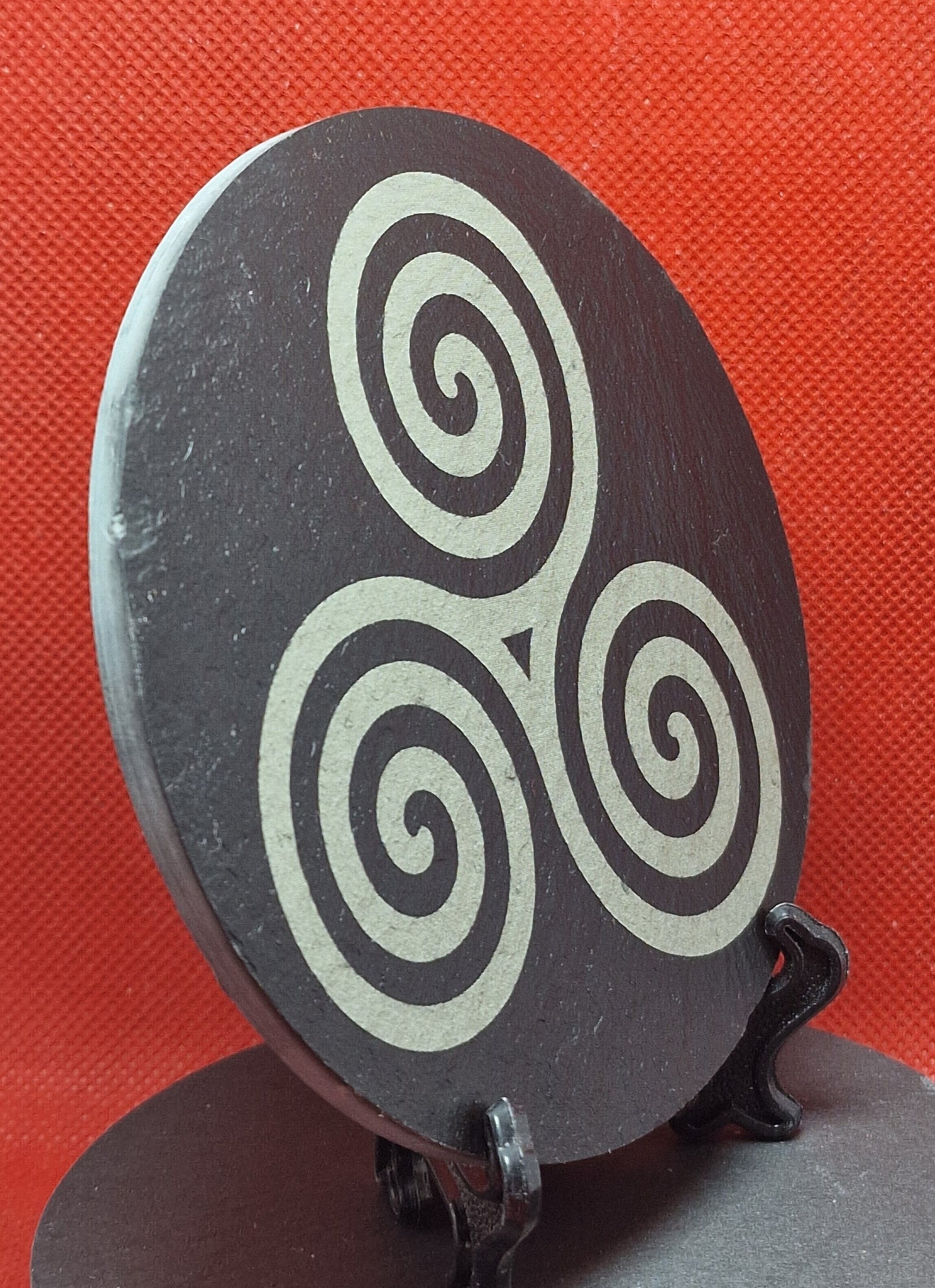 Celtic Spiral Design Slate Coaster  (Round)