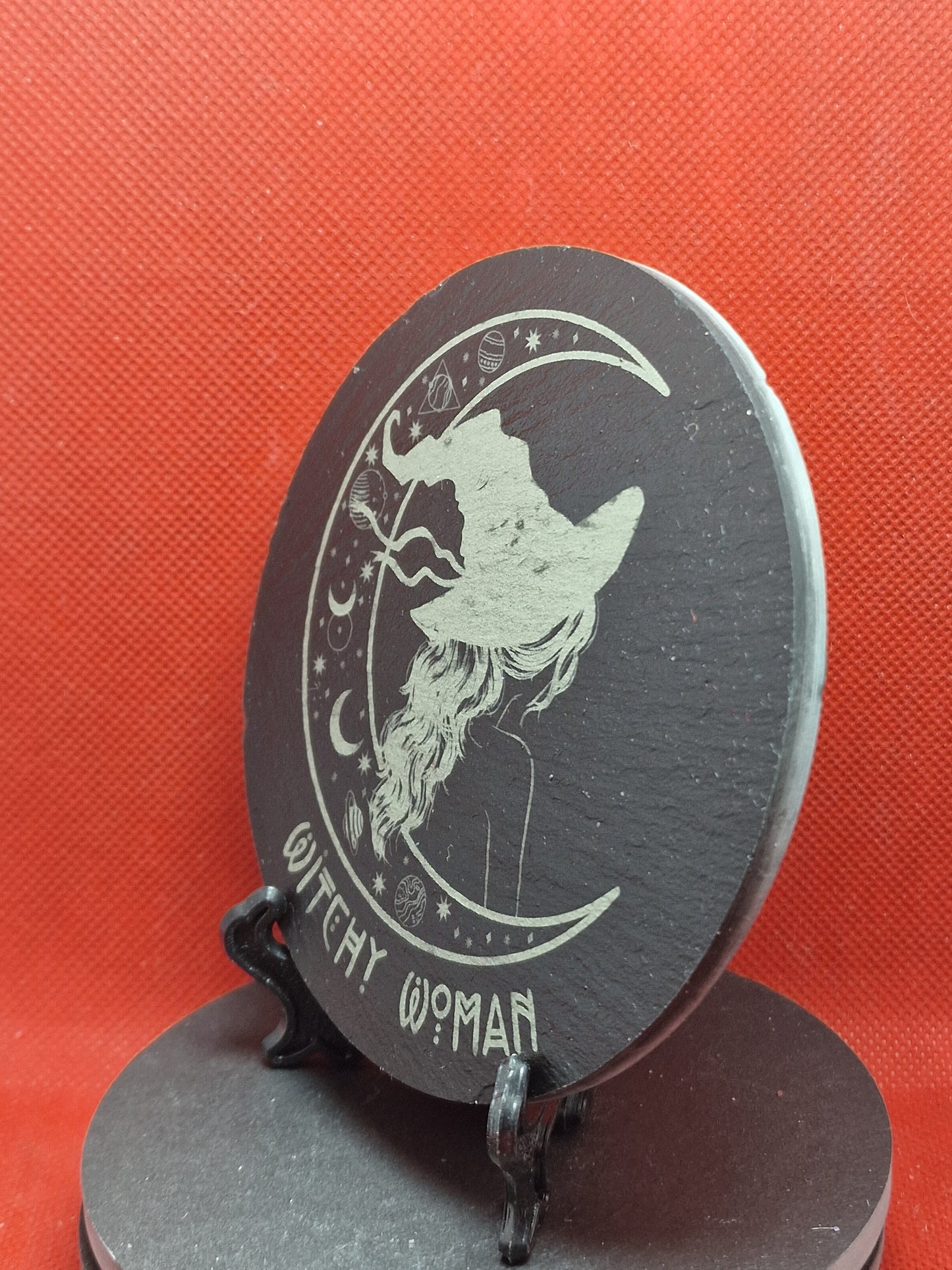 Witchy woman Slate Coaster  (Round)