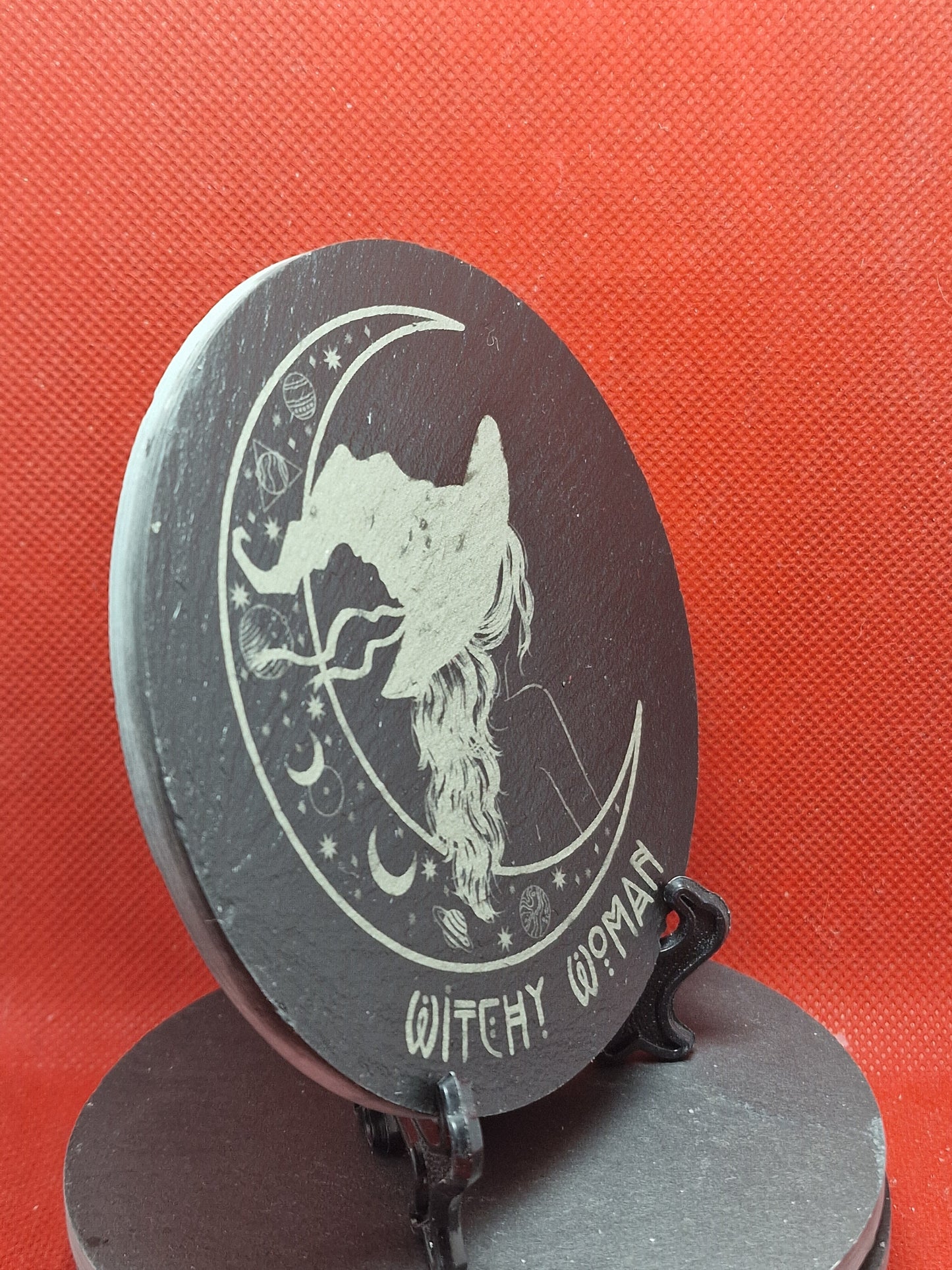 Witchy woman Slate Coaster  (Round)