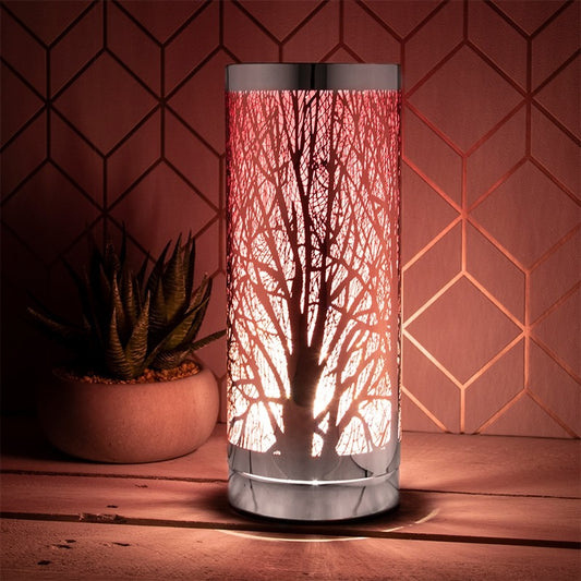 Pink And Silver Touch Sensitive Aroma Lamp 26cm Tall