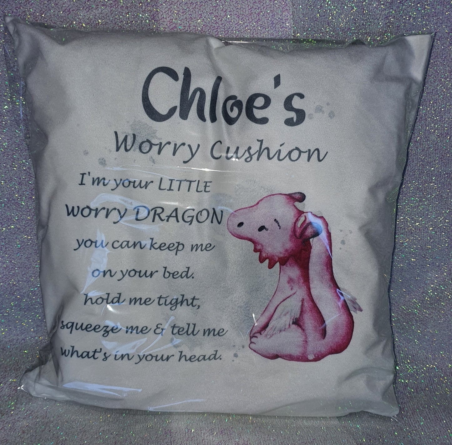 Pink Dragon Worry Cushion