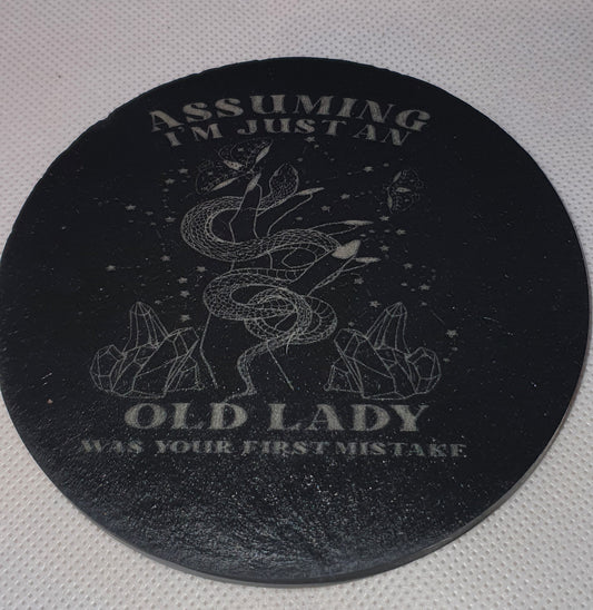 1st Mistake Slate Coaster  (Round)