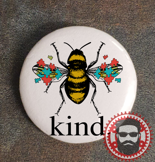 25mm Badge (Button Badge) - Bee Kind