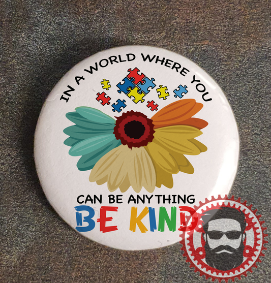 25mm Badge (Button Badge) - Autism -Flower