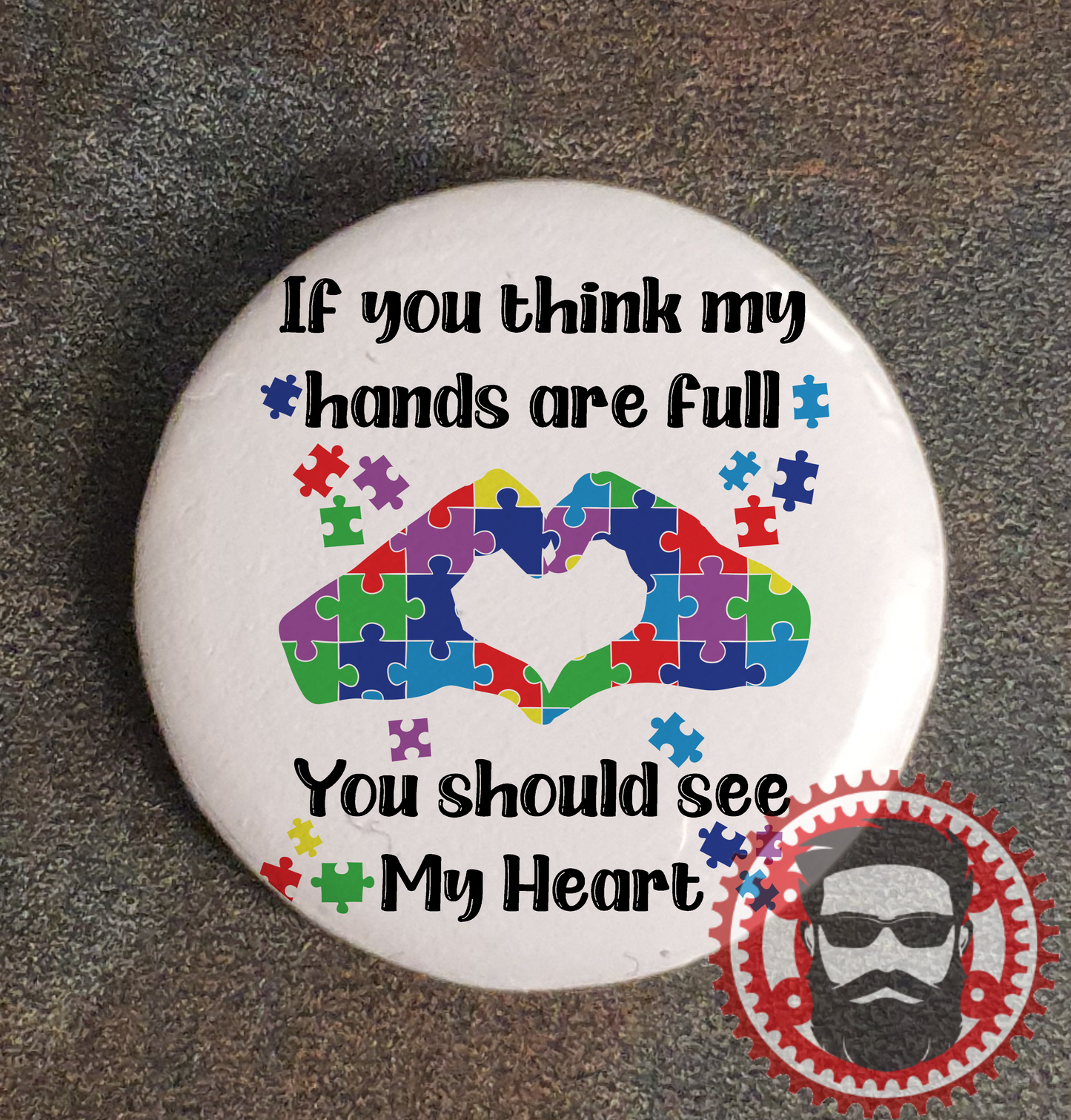 25mm Badge (Button Badge) - Autism - See my heart