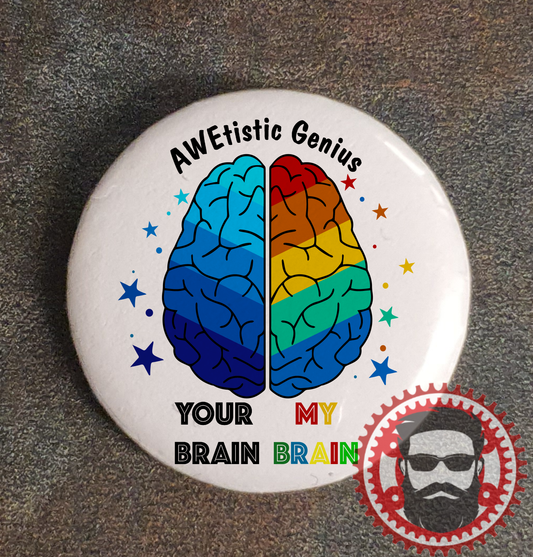 25mm Badge (Button Badge) - Autism - My Brain