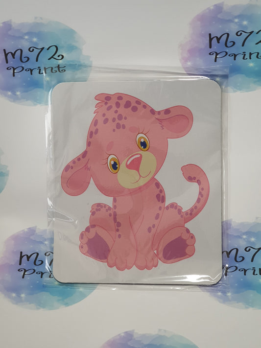 Cute pink cub mouse mat