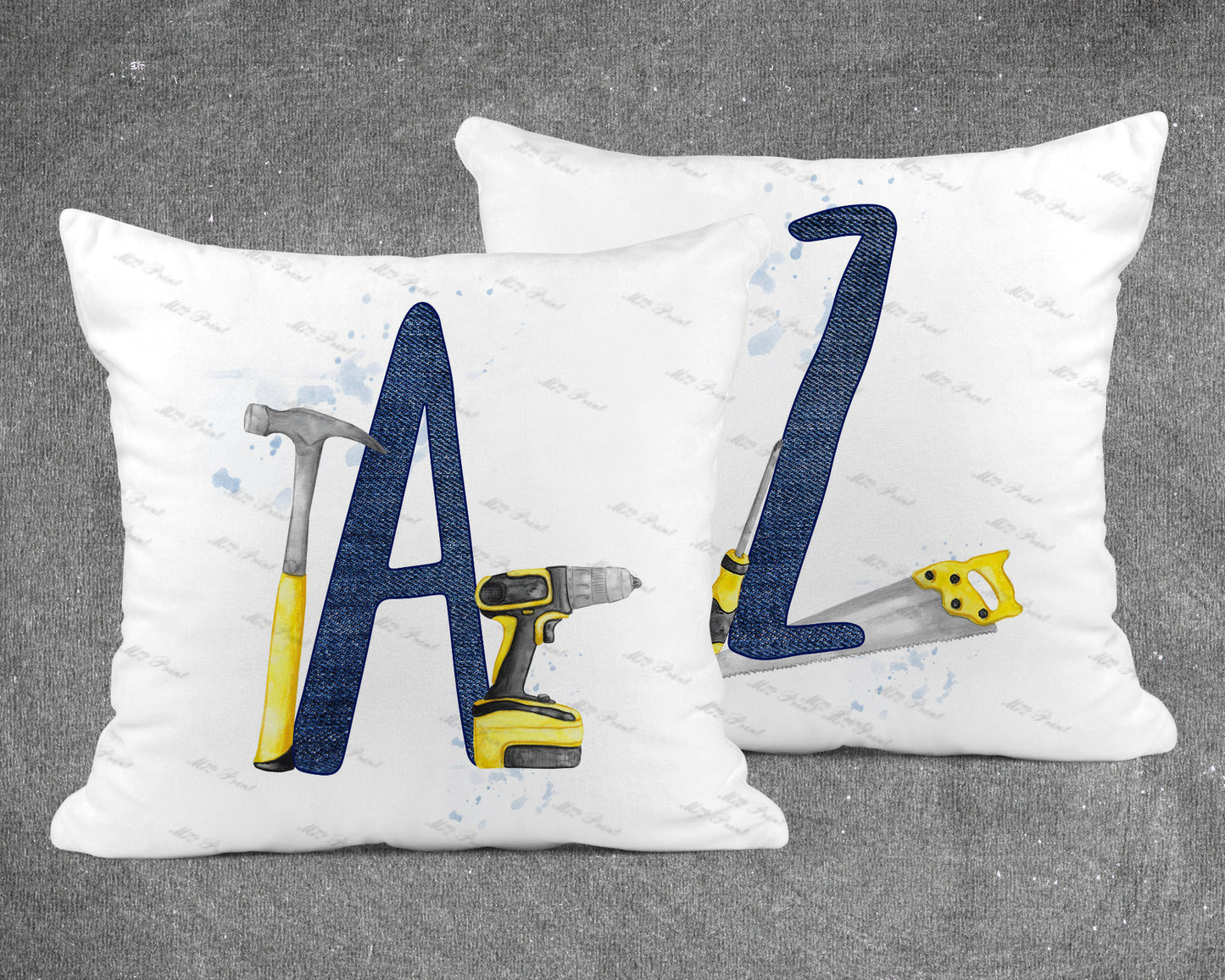 Handyman Tools Initial Letter Cushion