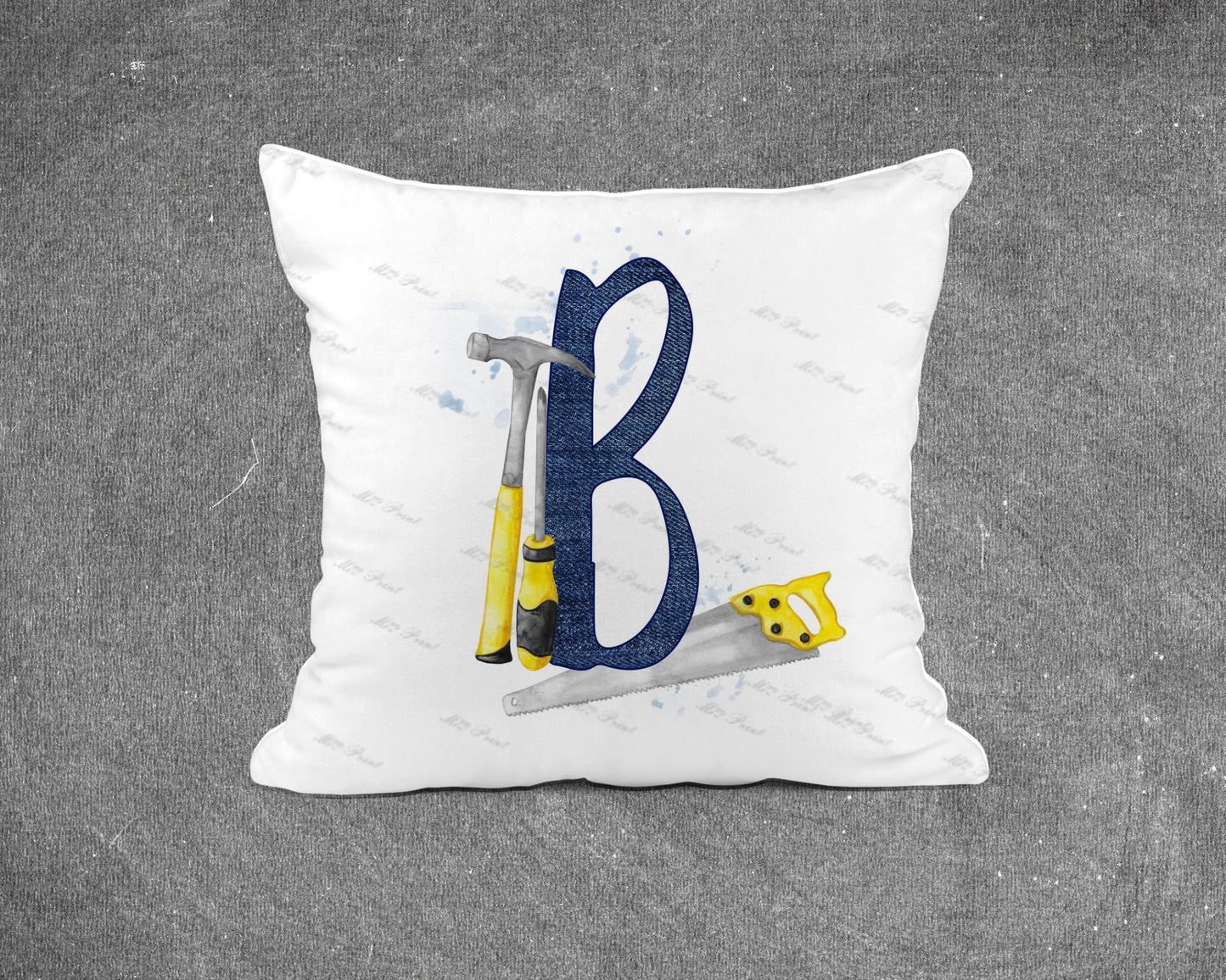 Handyman Tools Initial Letter Cushion