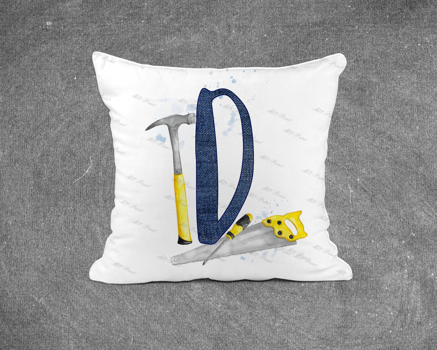 Handyman Tools Initial Letter Cushion