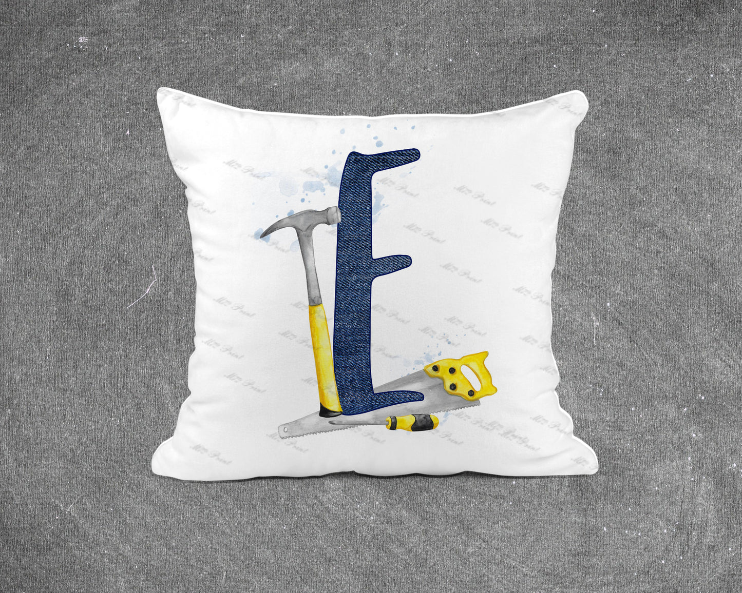 Handyman Tools Initial Letter Cushion