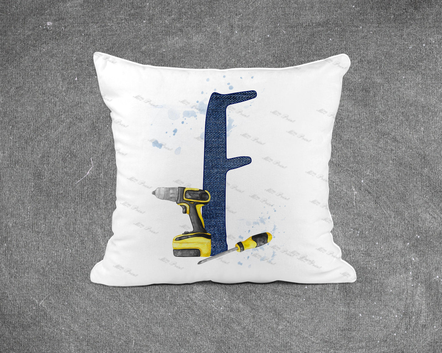 Handyman Tools Initial Letter Cushion