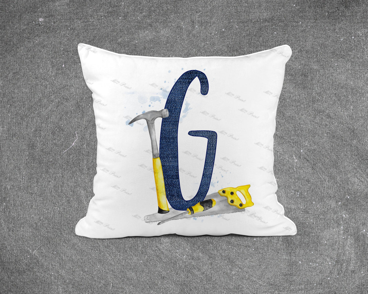 Handyman Tools Initial Letter Cushion