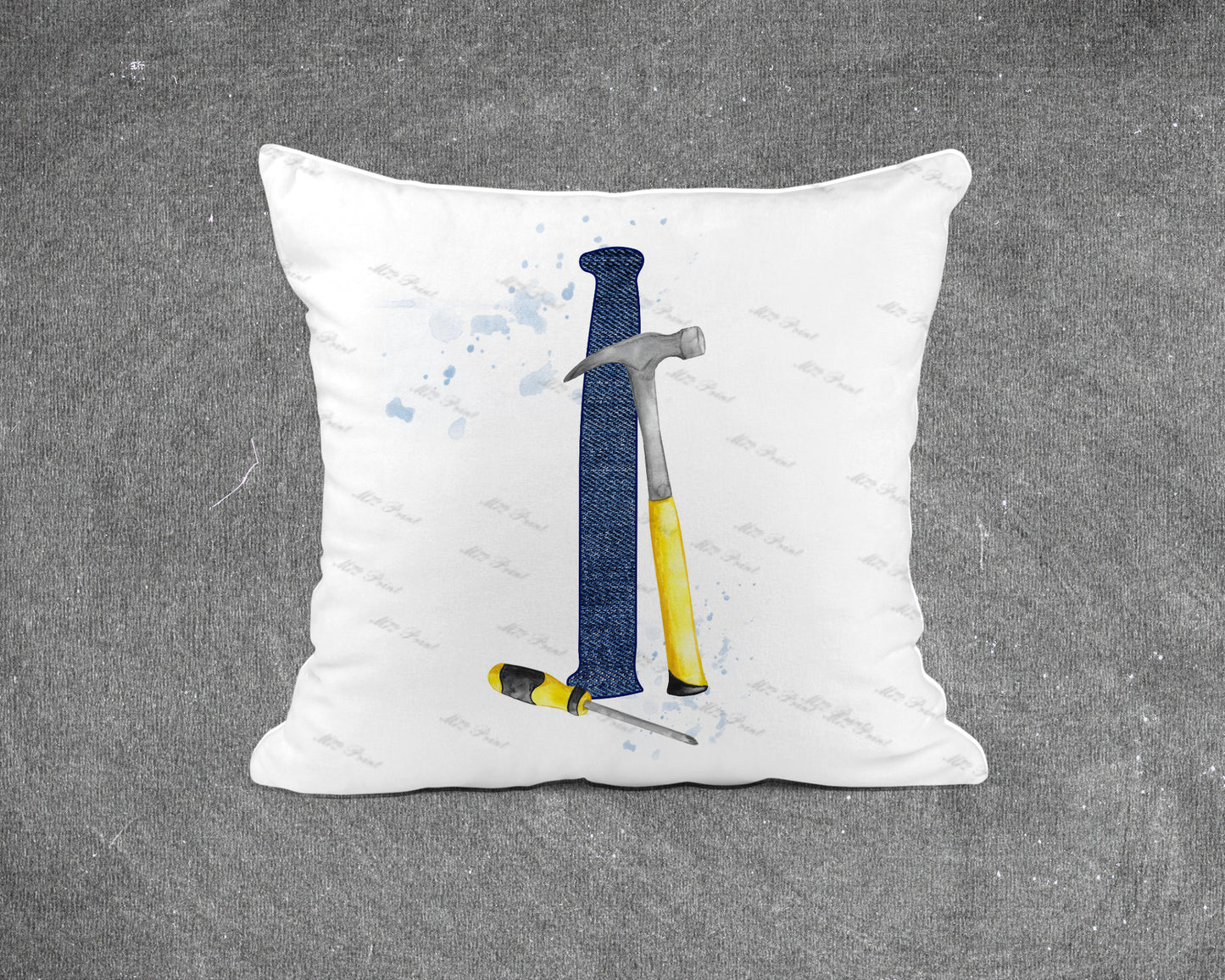 Handyman Tools Initial Letter Cushion