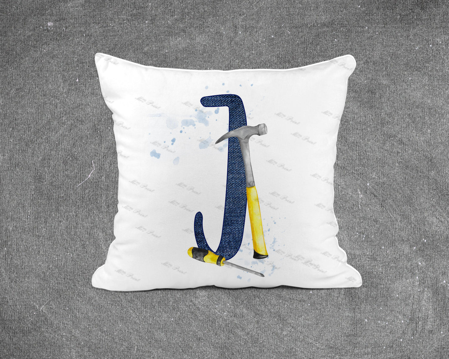 Handyman Tools Initial Letter Cushion