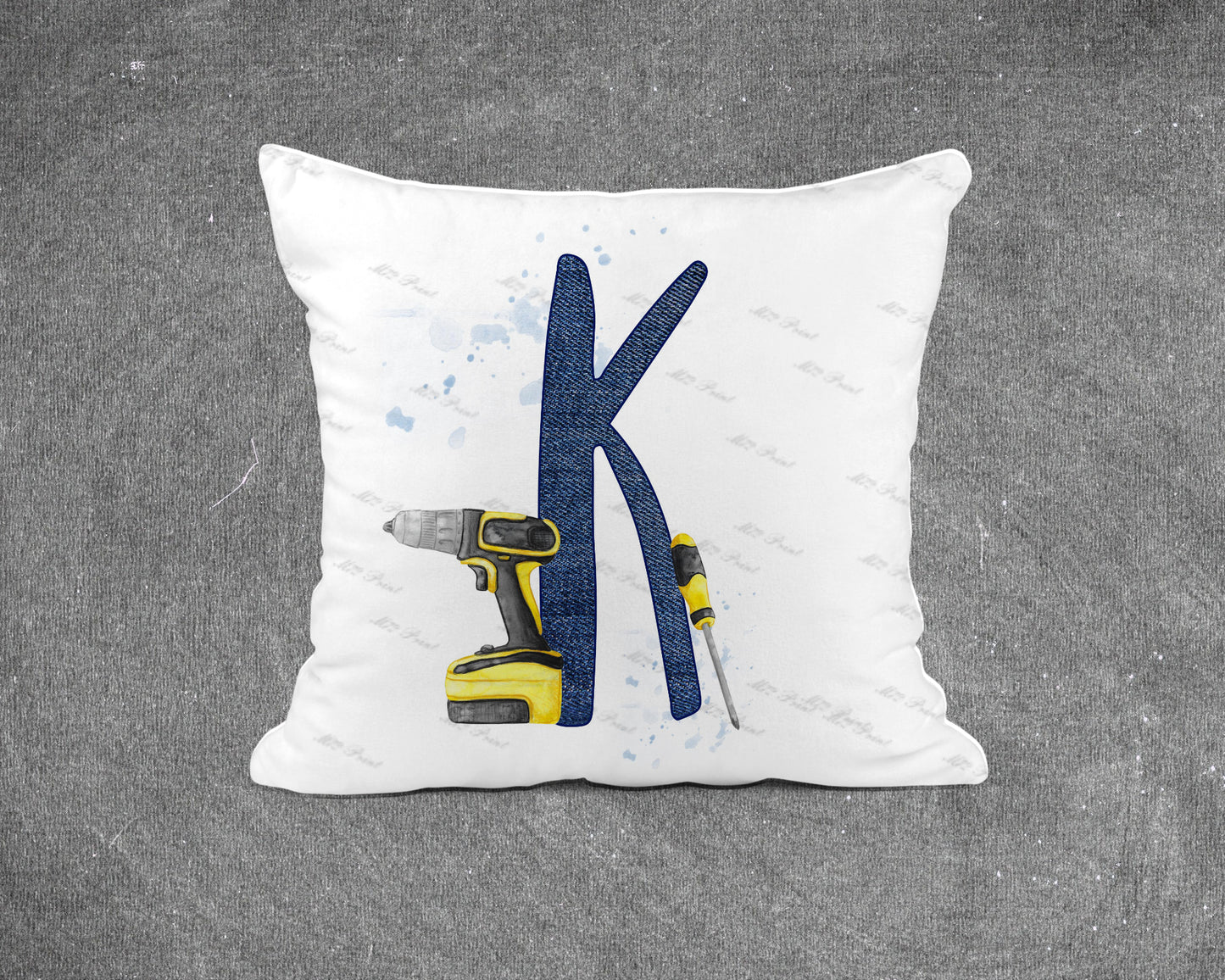 Handyman Tools Initial Letter Cushion