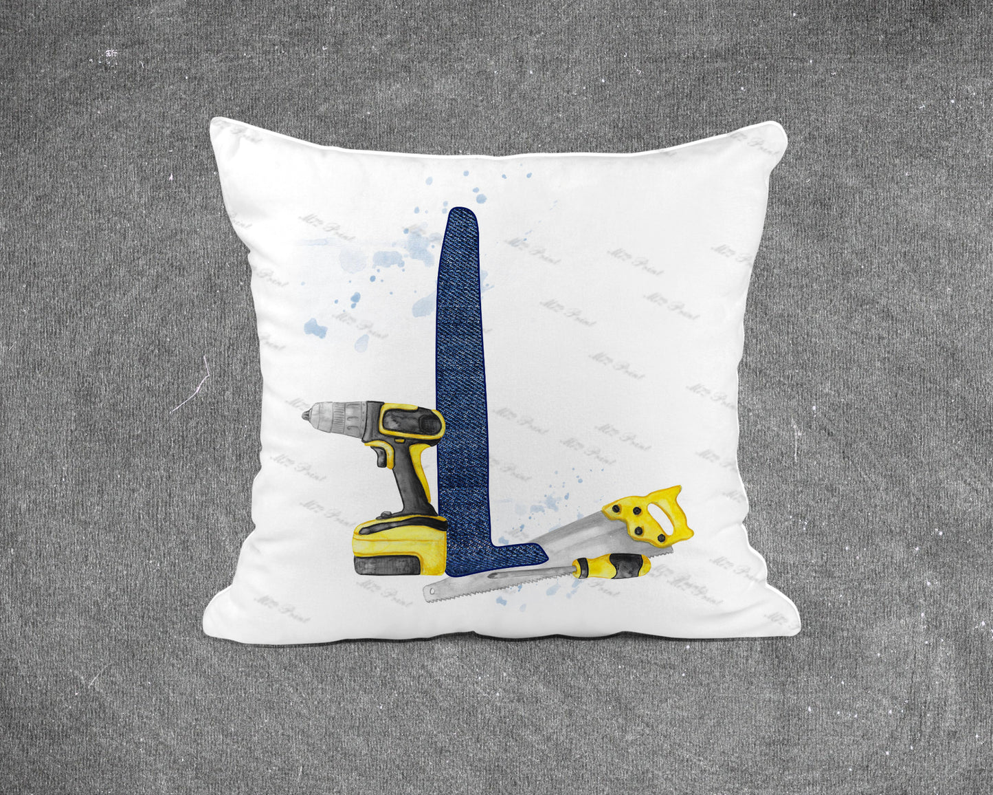 Handyman Tools Initial Letter Cushion