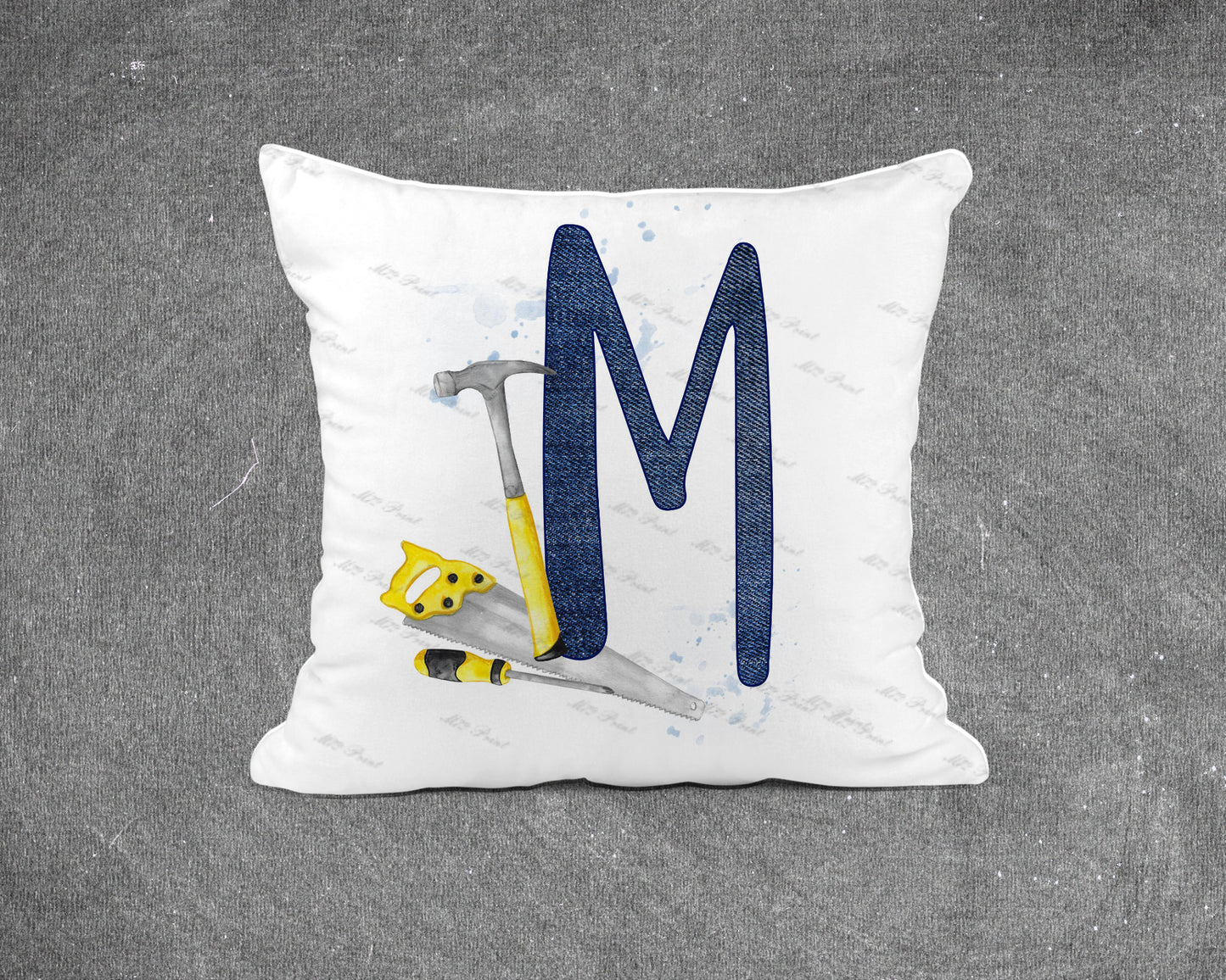 Handyman Tools Initial Letter Cushion