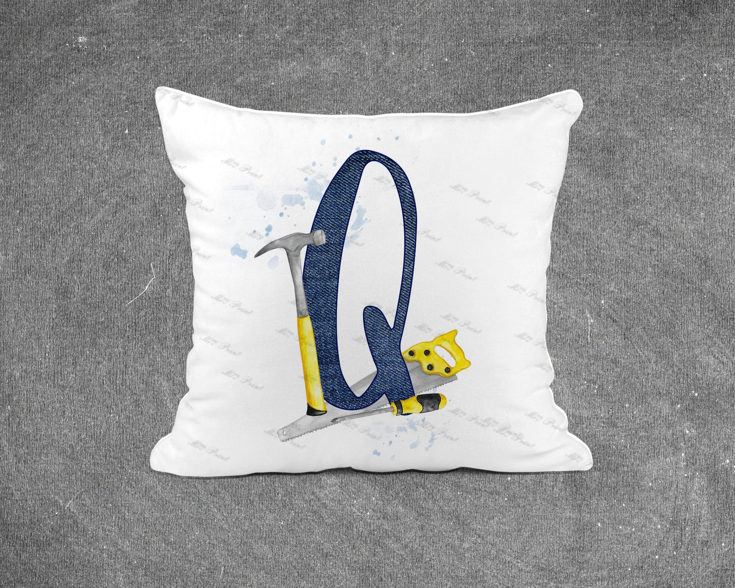 Handyman Tools Initial Letter Cushion