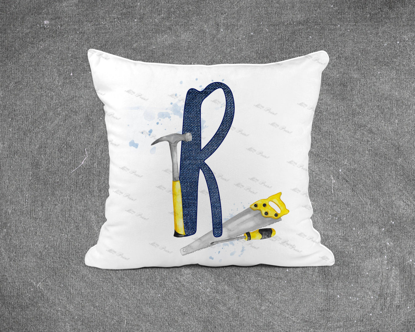 Handyman Tools Initial Letter Cushion