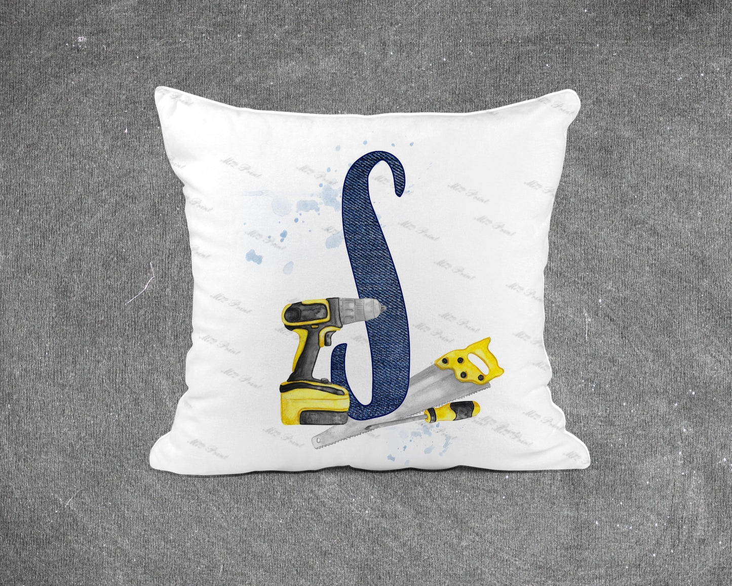 Handyman Tools Initial Letter Cushion