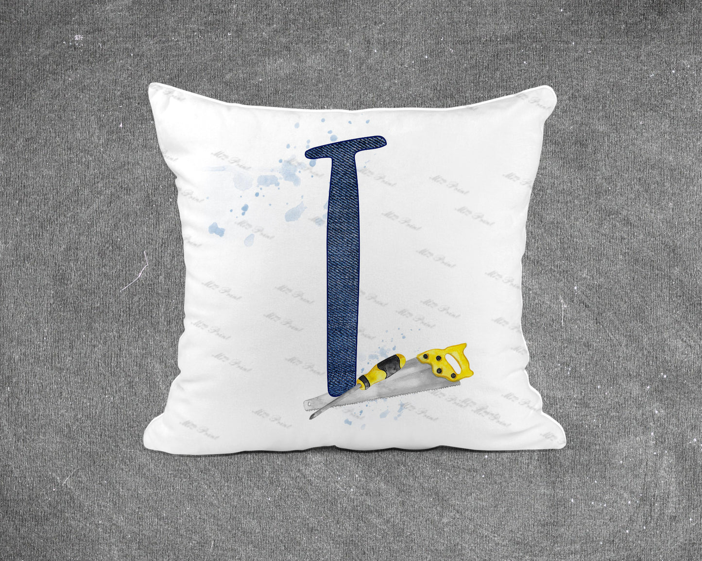 Handyman Tools Initial Letter Cushion