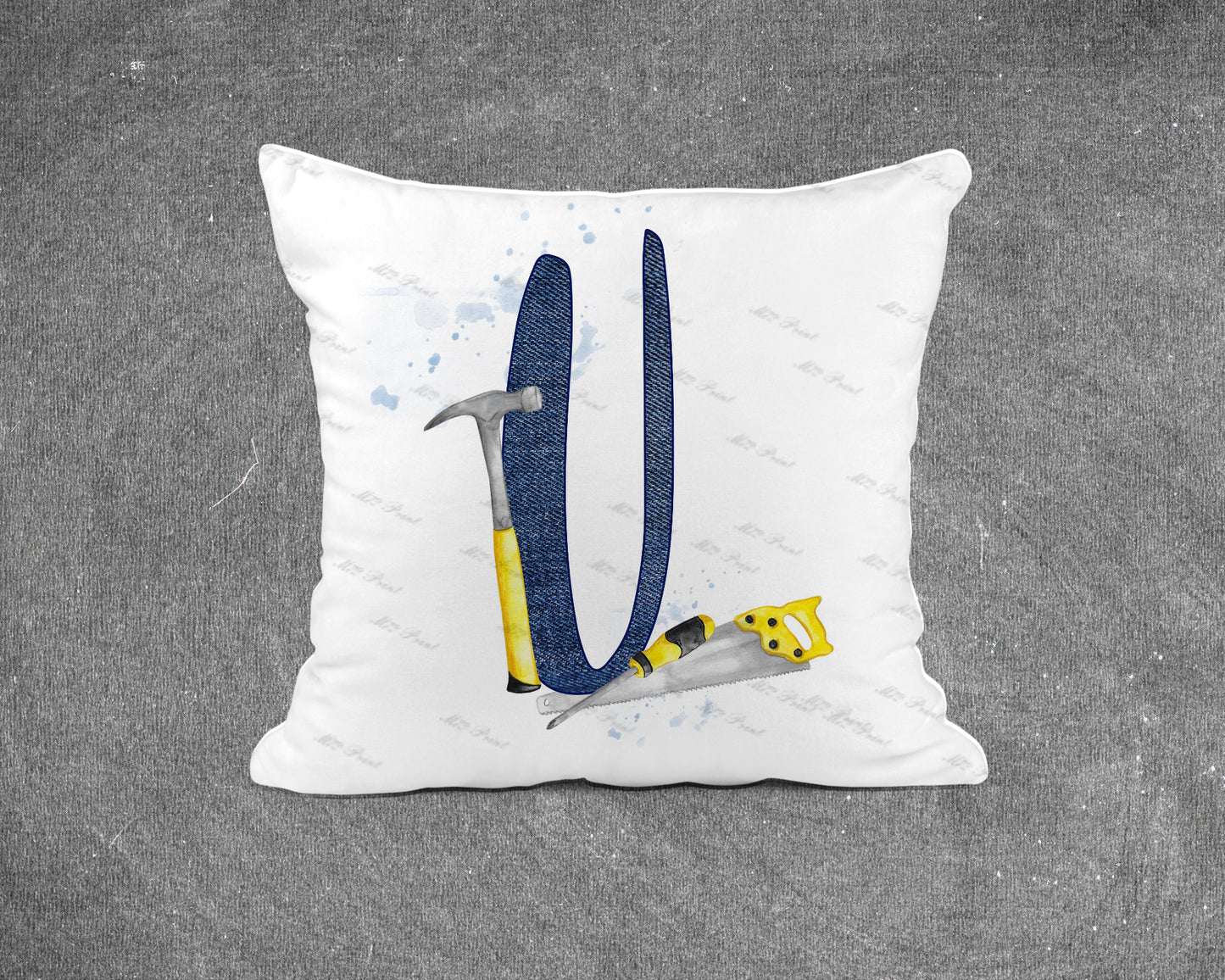 Handyman Tools Initial Letter Cushion