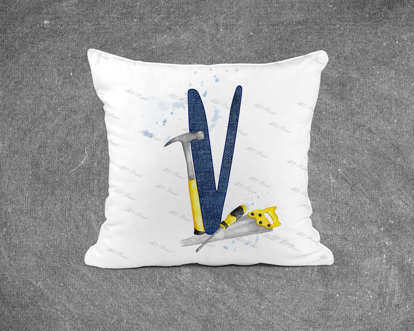 Handyman Tools Initial Letter Cushion