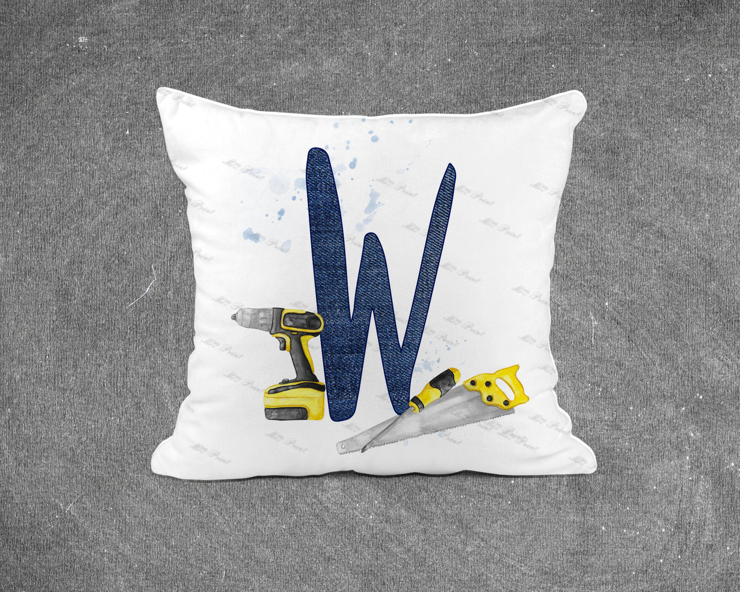 Handyman Tools Initial Letter Cushion