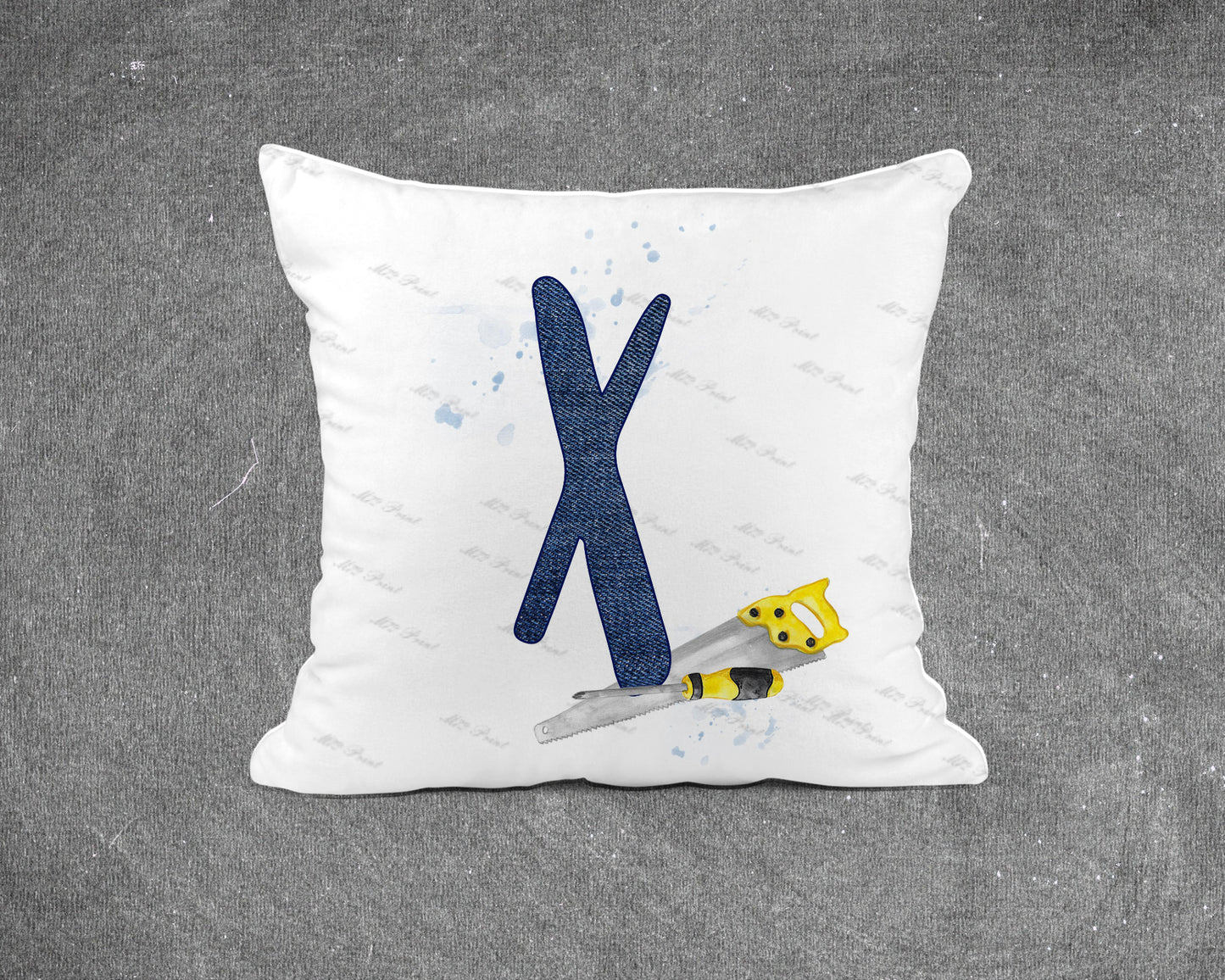 Handyman Tools Initial Letter Cushion