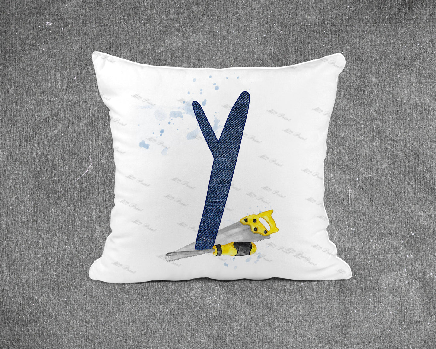 Handyman Tools Initial Letter Cushion