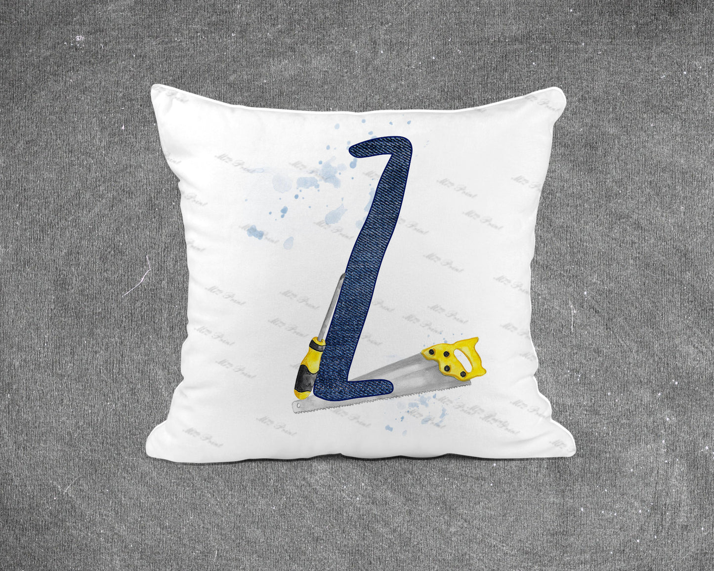 Handyman Tools Initial Letter Cushion