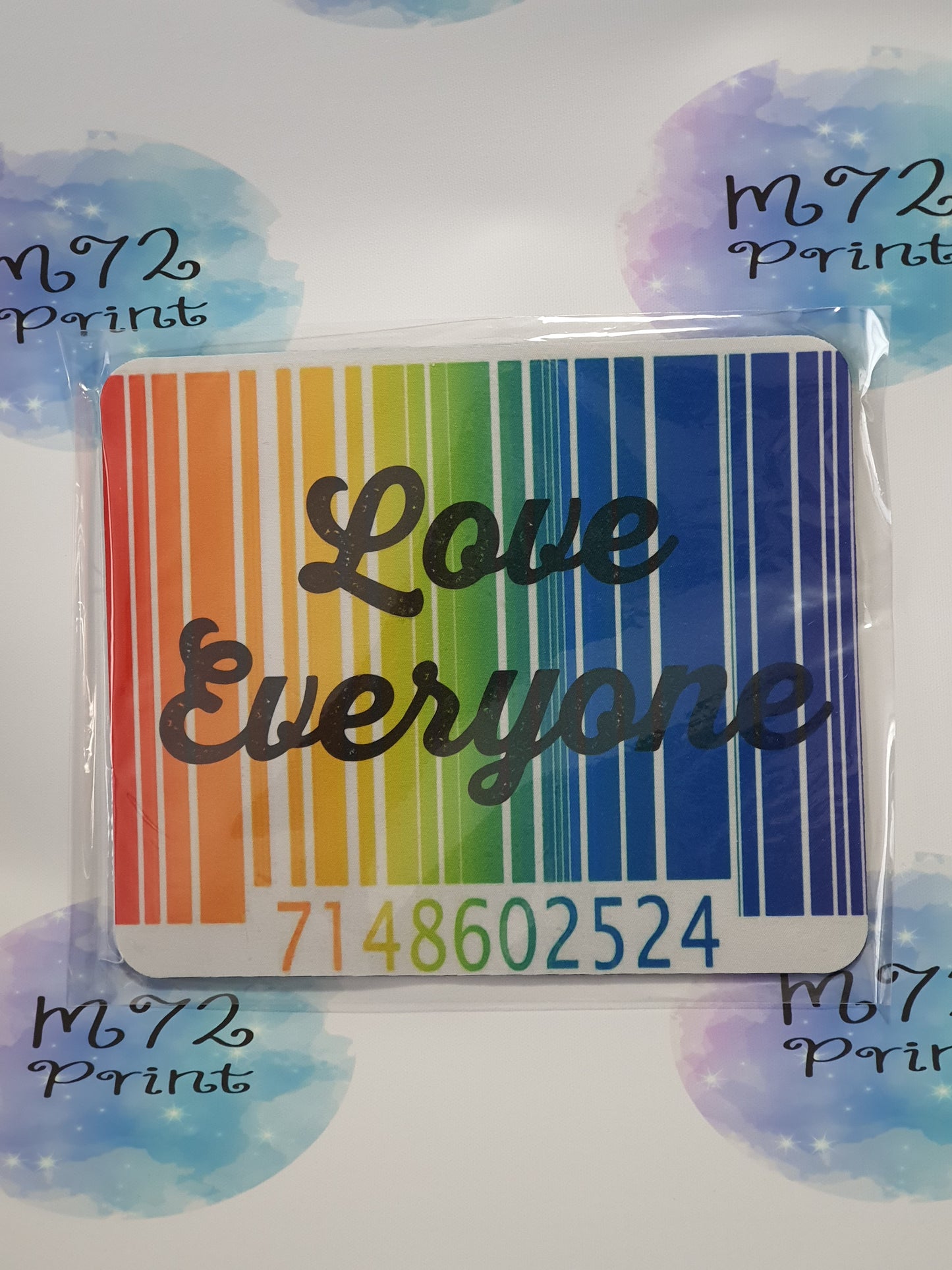 Rainbow barcode mouse mat