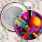 59mm Badge - Bright Coloured Abstract